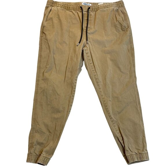 Old Navy Mens Jogger Pants XL Khaki Modern With Elastic Waist & Cuffs - Picture 1 of 12